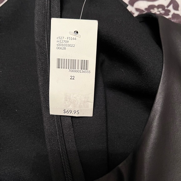 Lane Bryant Pullover Vest Like Top - 1/2 Faux Leather front with Jewels - Picture 10 of 12